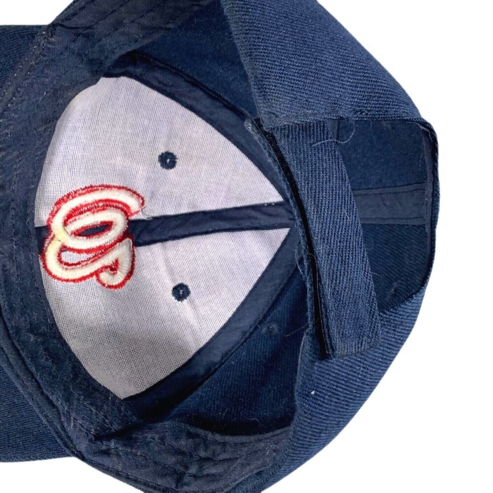 MLB Washington Nationals Blue Hat Cap Adjustable White Red Embroidered SpellOut - Picture 6 of 8
